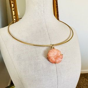 Vintage Coral Floral Pendant Necklace - image 1